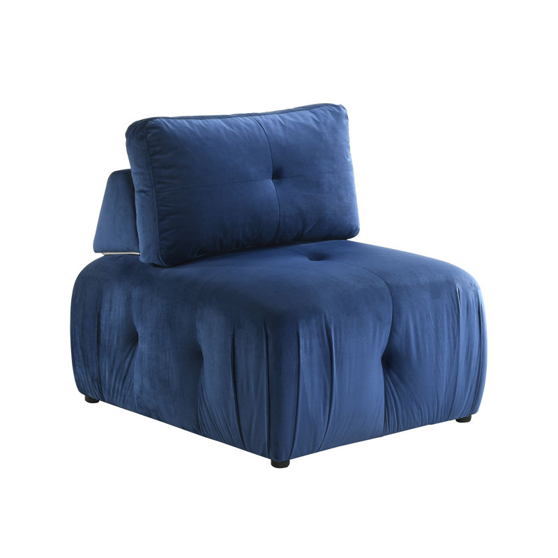 Chaise modulaire en gris marine clair, Bleu très foncé