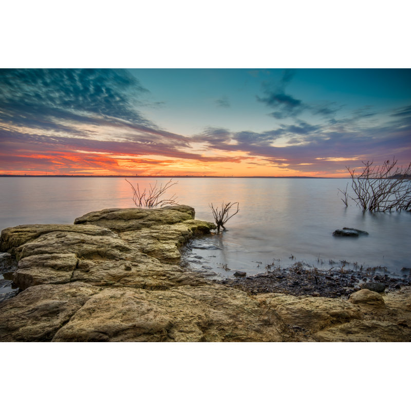 Frazer Sunset By Grapevine Lake - Wrapped Canvas Print, 30cm H x 46cm W x 3.8cm D