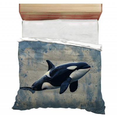 Orca Whale Marine Machine Printed No Pattern And Not Solid Colour Duvet Cover