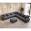 136"W 8-Pieces Corduroy Modern Sectional Sofa L-Shape with Movable Ottoman