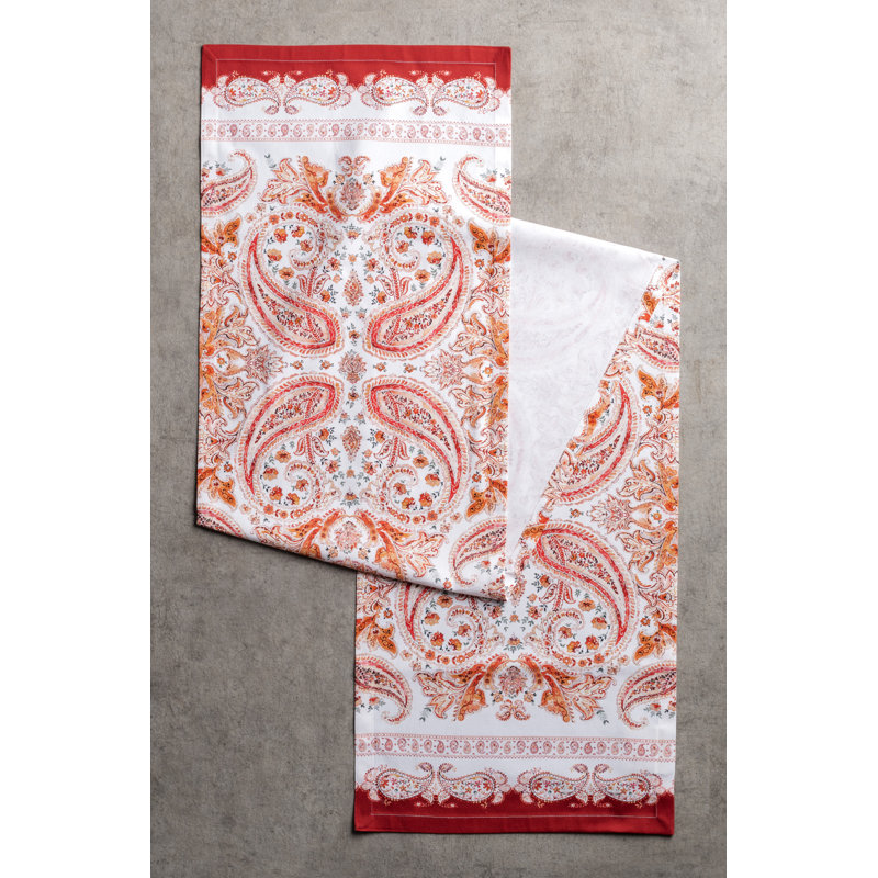 Paisley 100% Cotton Table Runner, 72" x 14.5"