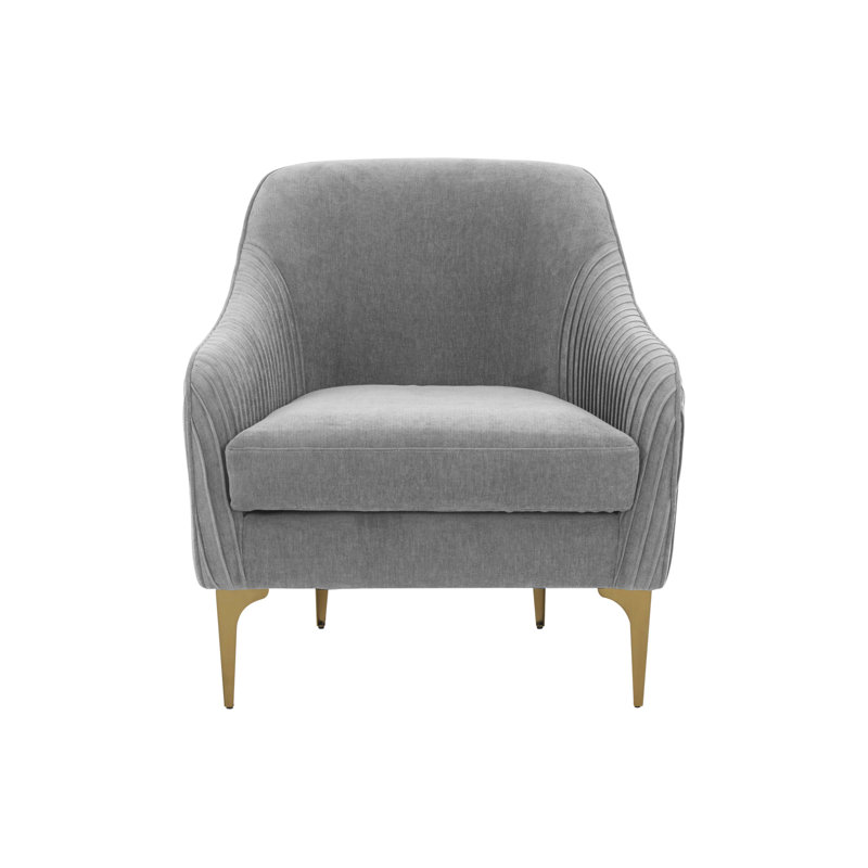 Seabrook Upholstered Accent Chair, Velours bleu