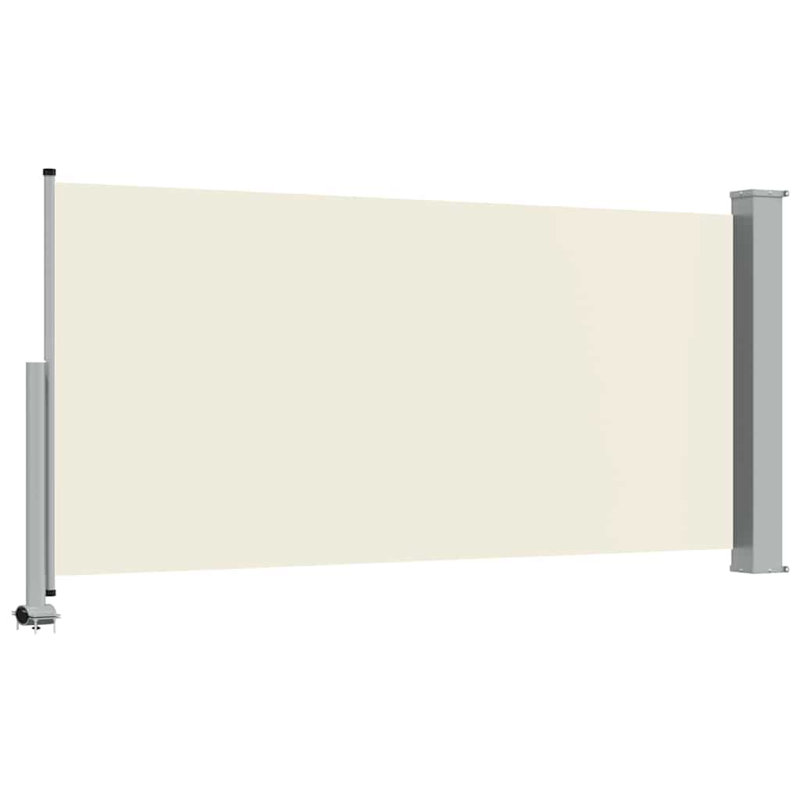 Auvent de patio escamotable latéral 47,2 po x 118,1 po crème, H 47,2 po x l 118,1 po x P 118,1 po, Crème