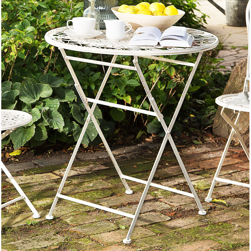 Knoxville Round Metal Folding Outdoor Bistro Table , 70cm cm W 70cm cm D