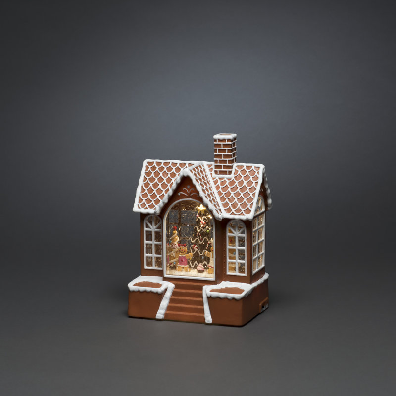 Water Lantern Ginger Bread House Battery Operated with Timer