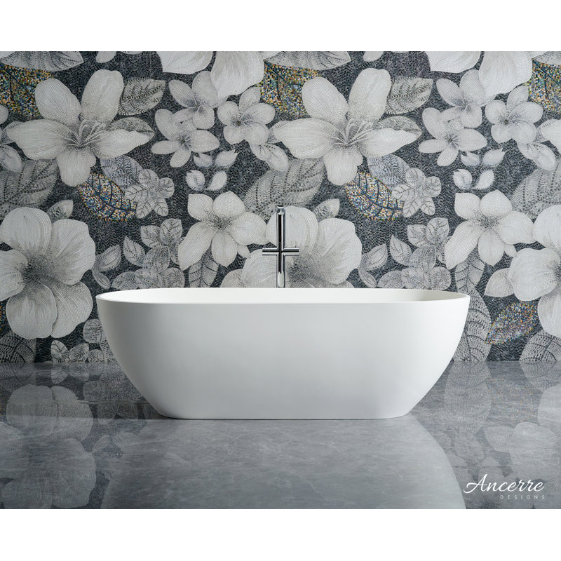 Baignoire autoportante CASCADE 69 po en surface solide blanche