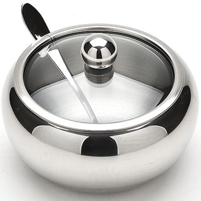 Bol à sucre Carror avec couvercle et cuillère en verre 15 oz