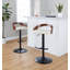 Tabourets de bar réglables Laurenzio avec repose-pieds en T arrondi (ensemble de 3)-104980000-104980003
