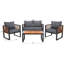 Gernulf 4-Piece Acacia Solid Wood and Steel Outdoor Seating Group-711034693