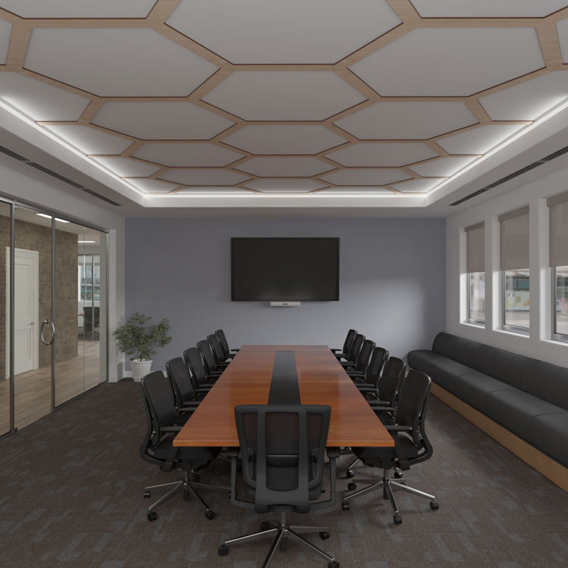 Westmore Decorative Ceiling Fretwork, Red Oak, 47.25" H x 81.83" W x 0.375" D