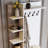 Modern Hall Stand with Metal Legs & Handles, White, 35.4 x 78.7 x 13.8 inches | 100% Melamine Coated Particle Board, 0.7 inches Thick | Wall-Mountable, Numerous Shelves, Stylish Storage Solution for Home Entryway