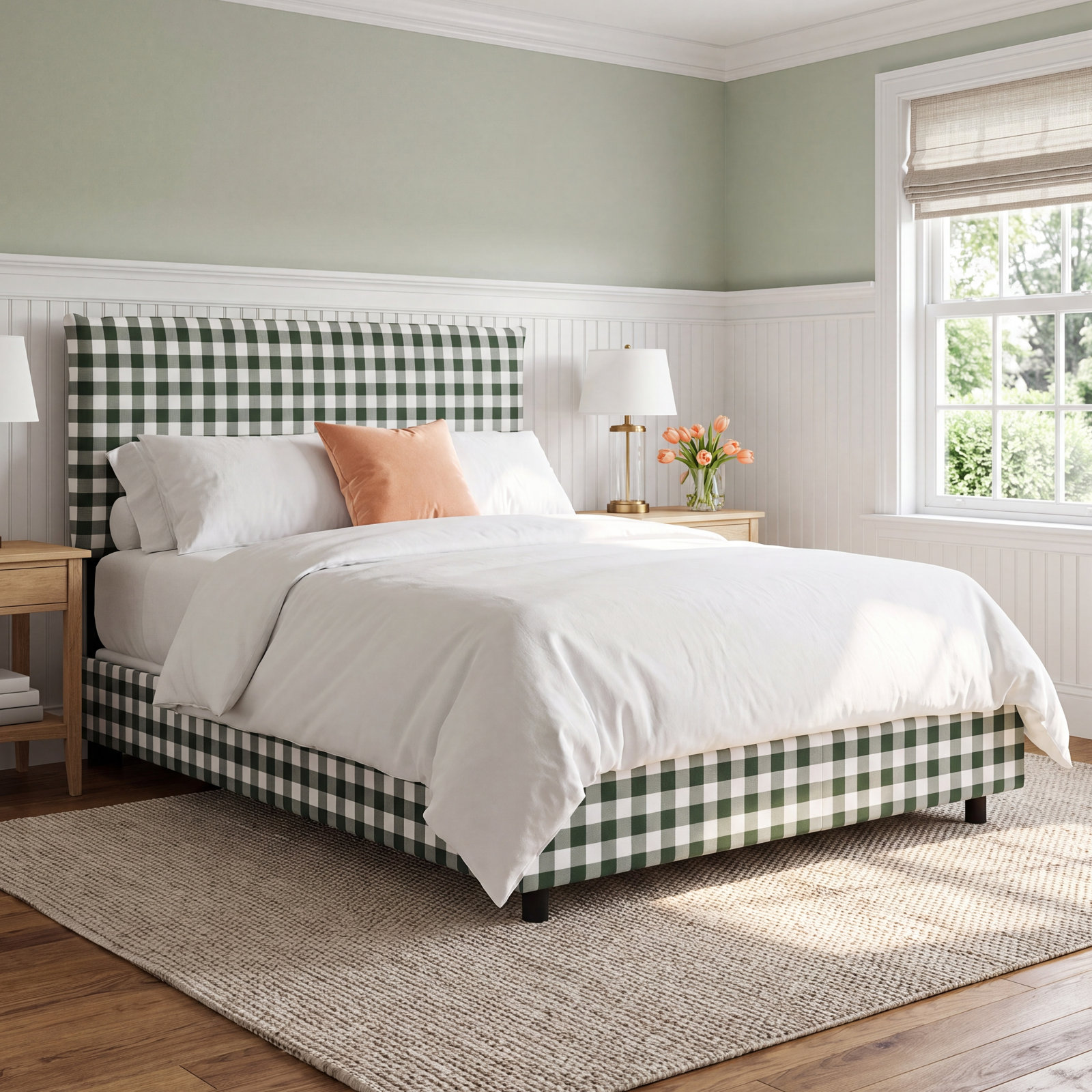 Bessinger Cotton Upholstered Bed, Queen