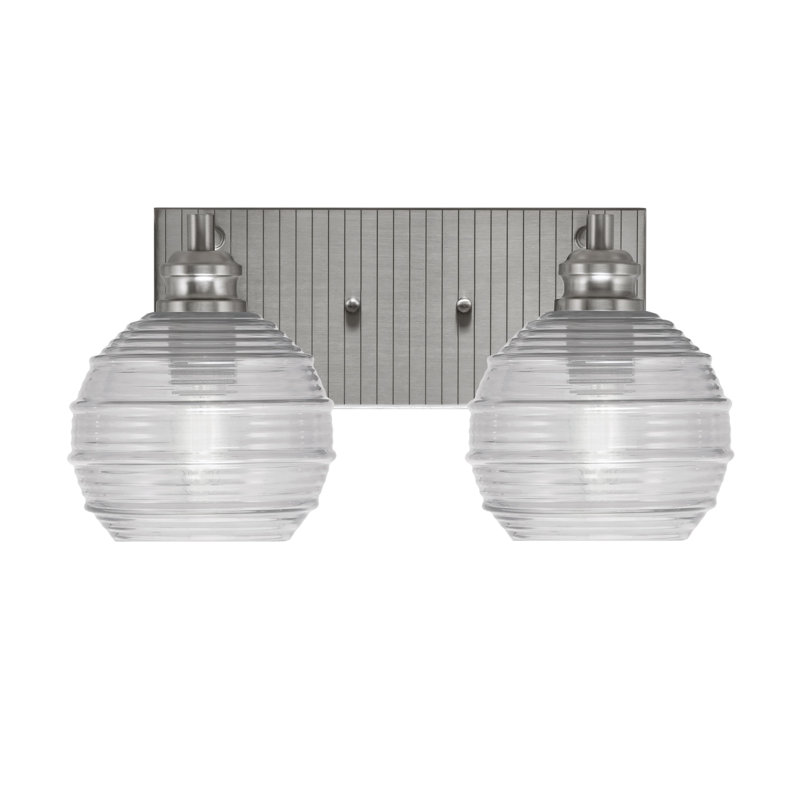 Éclairage pour meuble-lavabo 2 lumières Arona, Transparent, Nickel brossé