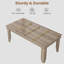 Table de salle à manger Farmhouse pour 6 à 8 personnes, table de cuisine longue de 71 po avec cadre en bois robuste, grande table rectangulaire pour la salle à manger, cuisine-2052963357
