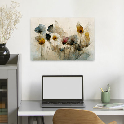 Contemporary Art Abstract Retro Flower Landscape Art