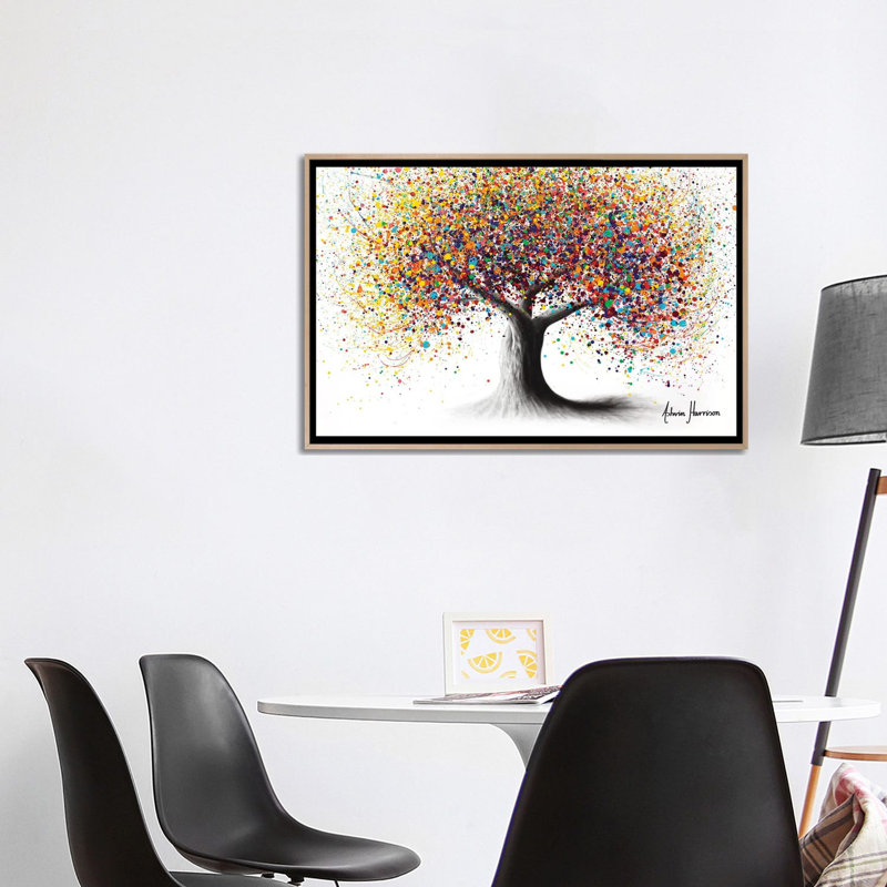 Print on Canvas, 66.04cm H x 101.6cm W x 3.81cm D, Oak Floater Framed