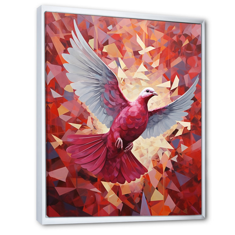 Messenger Dove I sur toile, Cadre flottant blanc, H 44 po x l 34 po x P 1,5 po