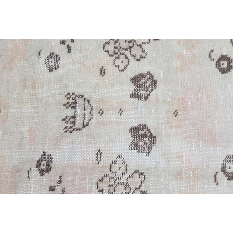 Tapis turc vintage Oushak beige pour chambre de bébé ou chambre à coucher - décoration de sol