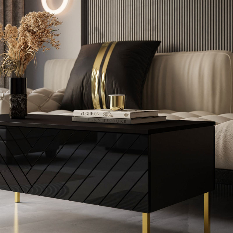Coffee Table with Storage, Black