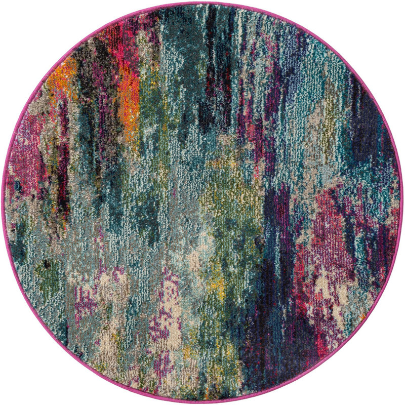 Prismatic Abstract Indoor Rug, Round 3'3"