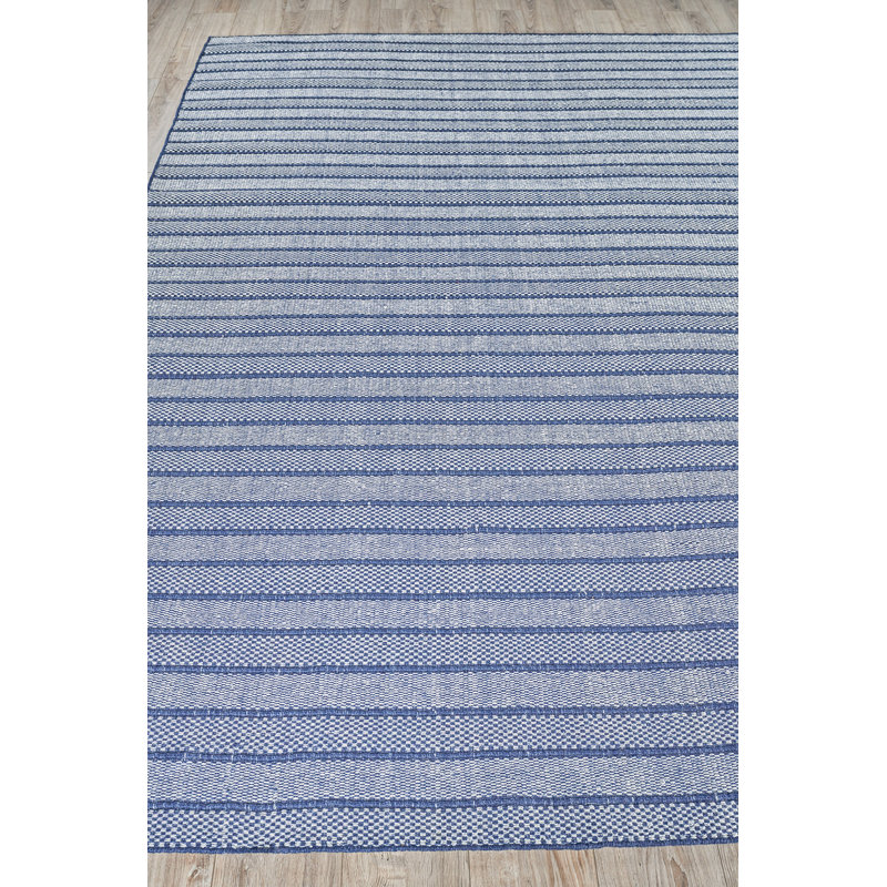 Nova Striped Area Rug in Blue, Rectangle 9' x 12'