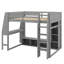 Full-Size Wooden Gaming Loft Bed – Integrated Desk, Multiple Storage Units, Built-In Lighting & Clothes Hanging Rack