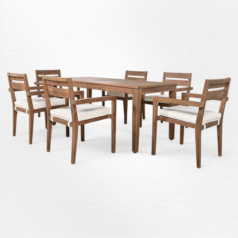 Ensemble repas avec coussins 70,92 "Ingimund, Bois robuste