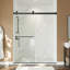 Porte de douche coulissante double sans cadre avec verre trempé transparent de 55 à 59 po x H 72 po-106813430