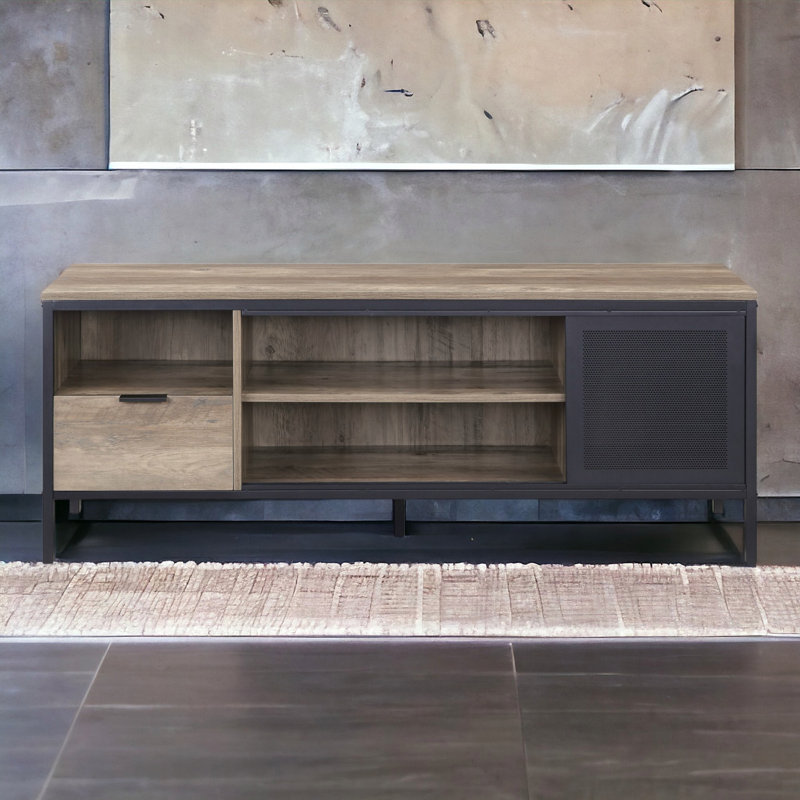 Stylish 55-Inch TV Stand With 1 Drawer And 4 Storage Compartments, Perfect For Organized And Modern Living Rooms