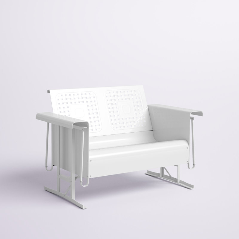 Kutcher 48.75'' Wide Metal Loveseat, White
