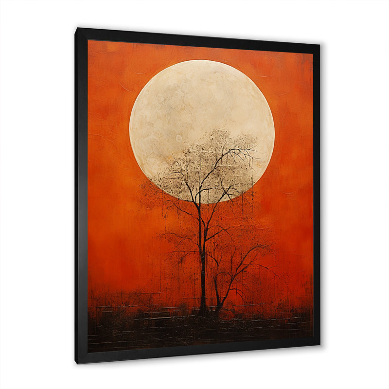 Persimmon Presence Moon II - décoration murale lune, Cadre photo noir simple, H 20 po x l 12 po x P 1 po