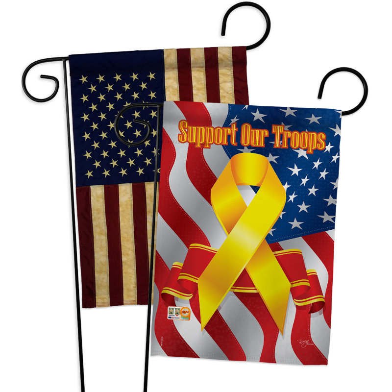 Patriotic Multi-Color Polyester Outdoor Garden Flag 13" x 18.5"