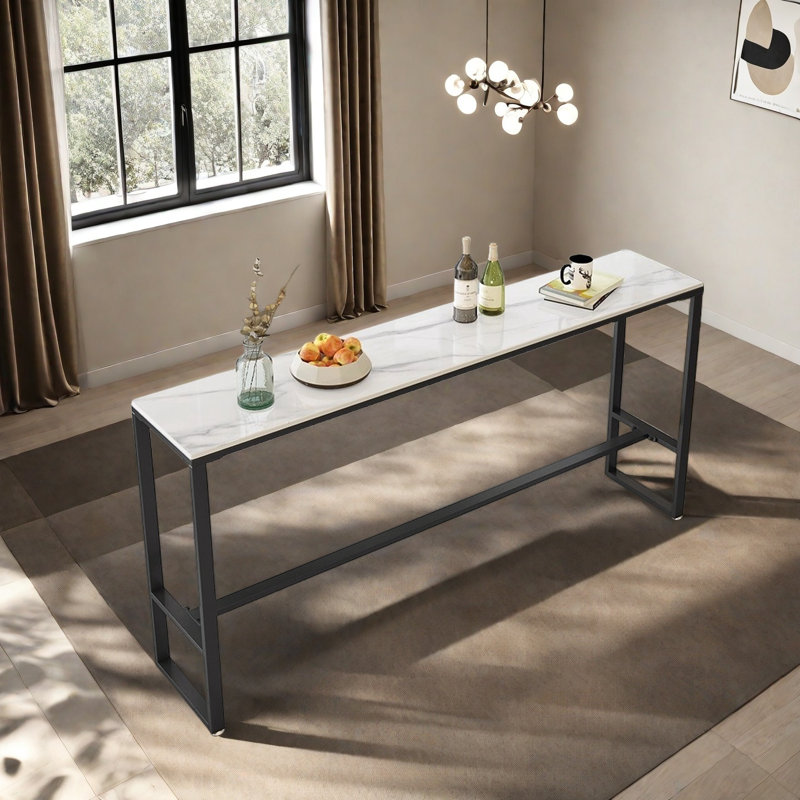  Table de salle à manger Hesser, Blanc, H 41,3 po x L 62,9 po x l 15,7 po