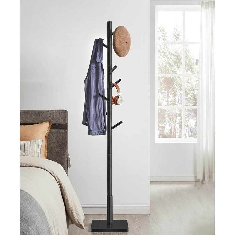 Freestanding 8 - Hook Coat Rack, Ink Black