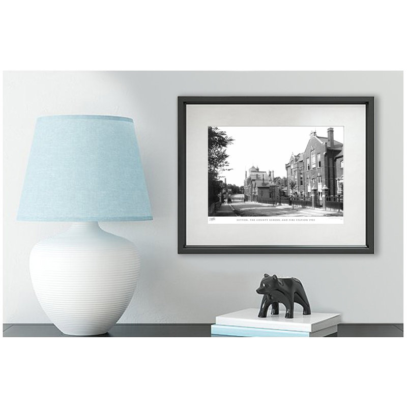 Sutton, The County School And Fire Station 1903 by Francis Frith - Single Picture Frame Print, 28cm H x 36cm W x 2.3cm D