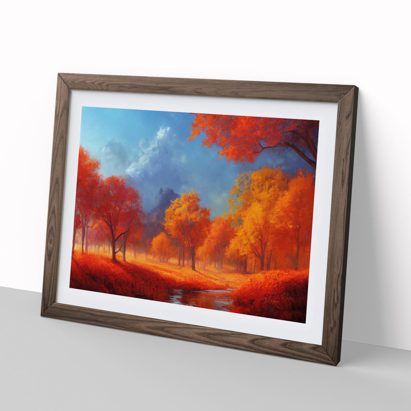 An Artistic Autumn Forest - Framed Print, Walnut, 25cm H x 34cm W x 2cm D
