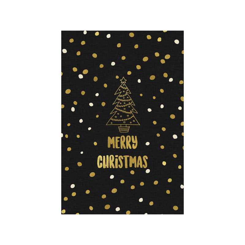 Merry Christmas Gold - Wrapped Canvas Print, 66.04 cm H x 45.72 cm W x 1.91 cm D