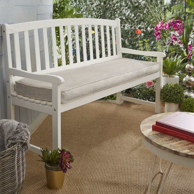 Coussin de banc intérieur/extérieur Sunbrella, l 42 po x P 20 po, Tissage uni argent coulé Sunbrella®