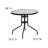 Amlie 31.5" Round Tempered Glass Metal Table with Smooth Ripple Design Top-86859275