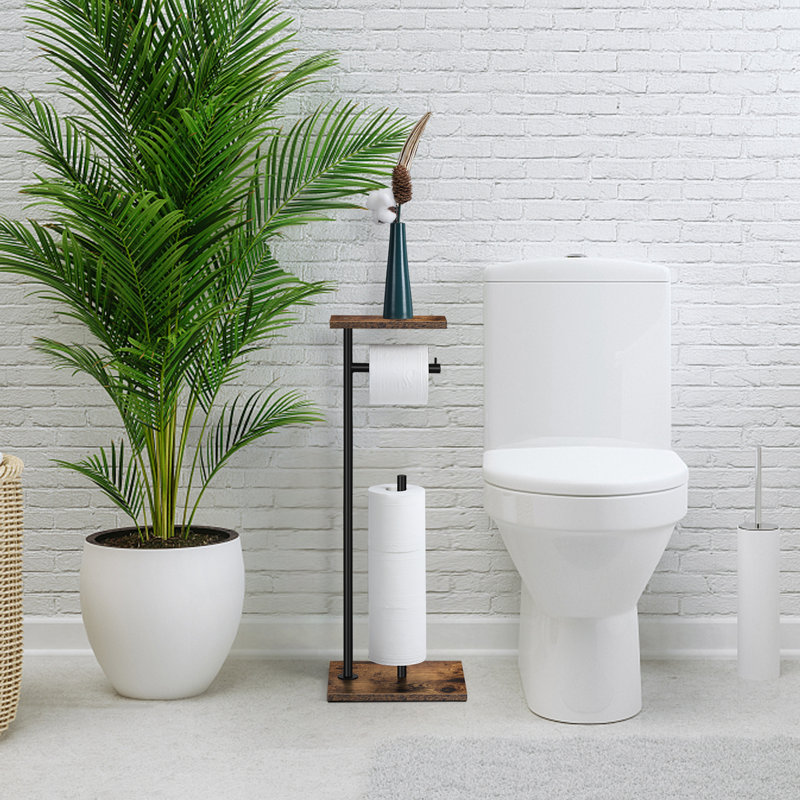 Porte-papier hygiénique sur pied avec tablette