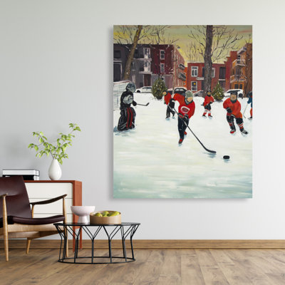 Art sur toile, jeunes joueurs de hockey