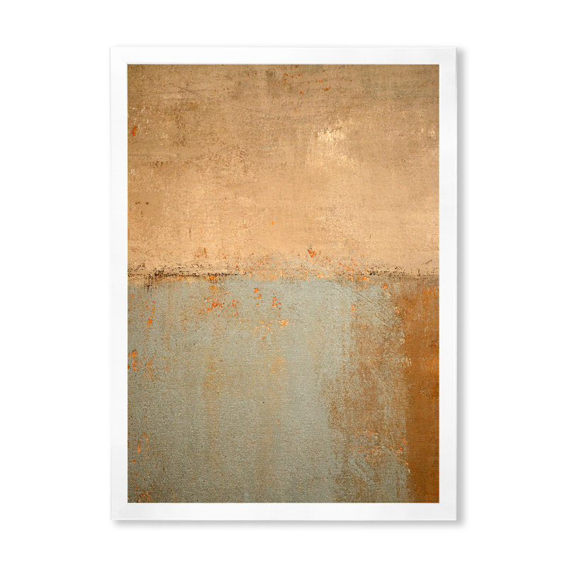 Art moderne gris et bleu II 2FL47712, H 36 po x l 24 po x P 1 po, Cadre blanc