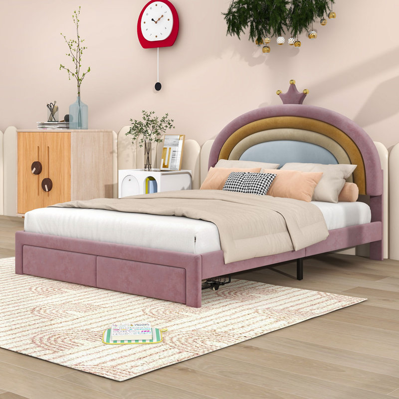 Jamil Wood Platform Bed with Storage Drawer, Full