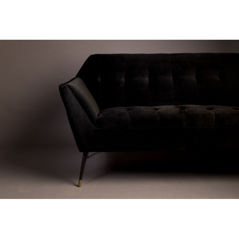 Kate Velvet Sofa, Black