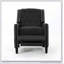 Classic Dark Grey Fabric Push Back Chair With Elegant Riveted Armrests And Durable Birch Wood Legs For Modern Comfort