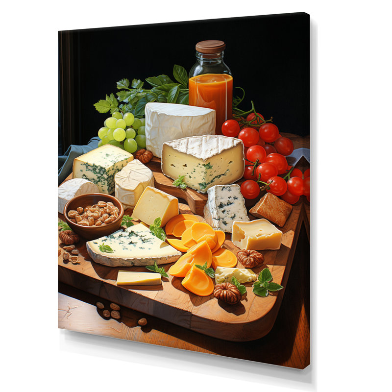 Food Gourmet Cheese Board II - Impressions encadrées pour la cuisine, Toile tendue, 40" H x 30" W