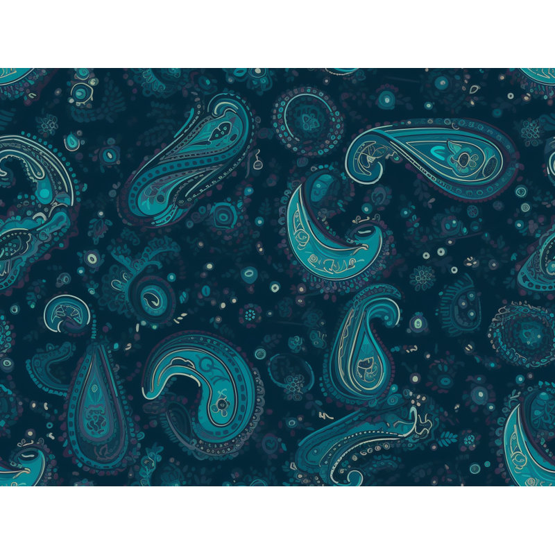 Polyester Comforter, Twin Comforter, Blue/Green Paisley