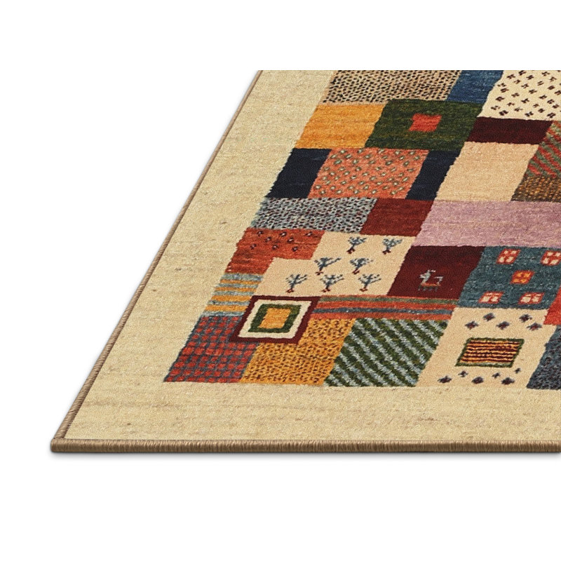 Tapis beige / brun / gris, Rectangle 5 pi x 7 pi