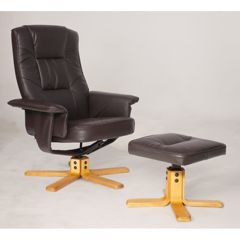 Wattrelos 77cm Wide Swivel Standard Recliner, Brown