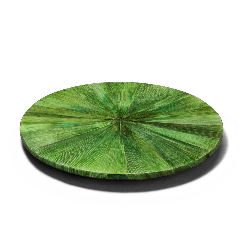 Handmade Decorative Plate, Abstract, Green